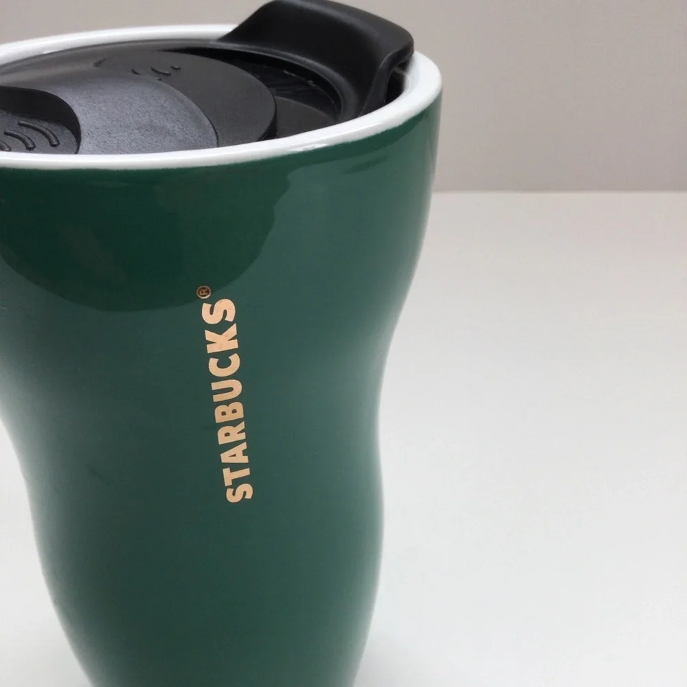Starbucks Green “ Let There Be Bright” Ceramic Tumbler Coffee Mug